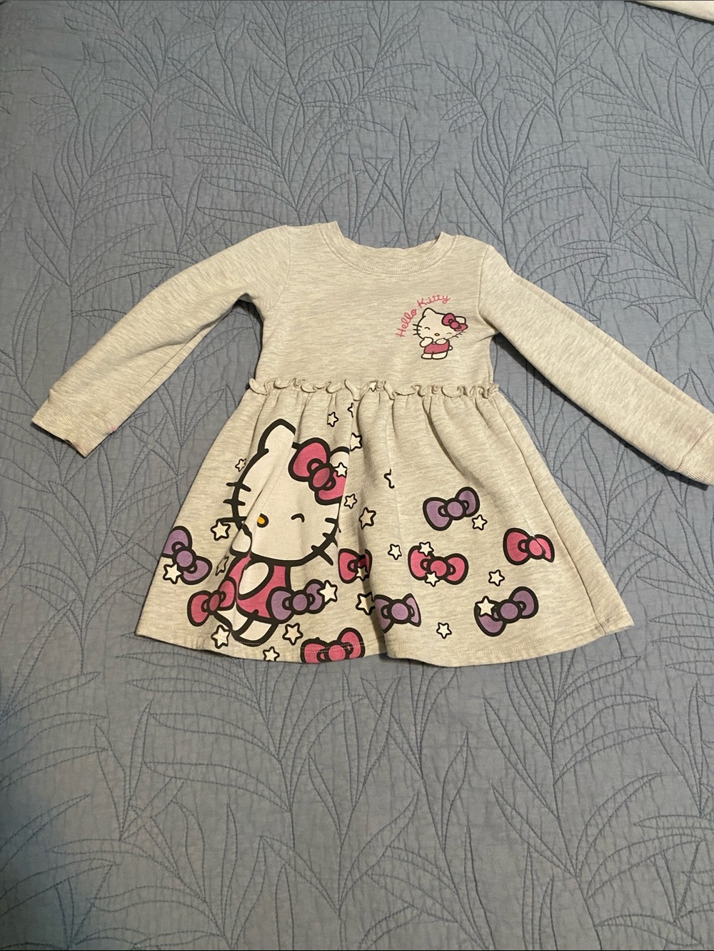 Hello Kitty Light Gray Dress with Pink and Purple Bows